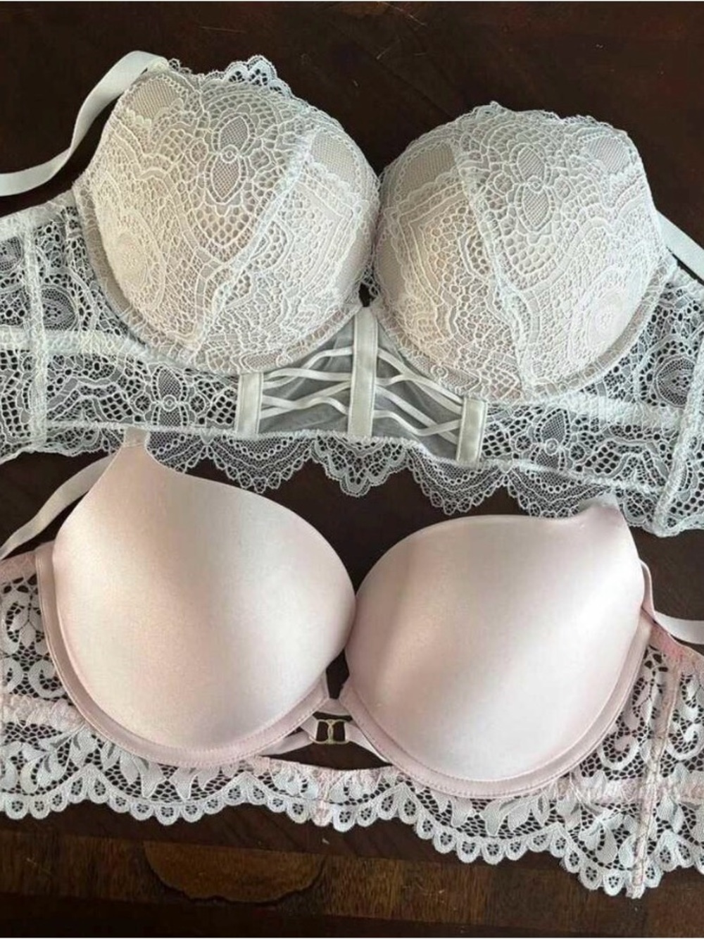 La SENZA Pale Pink Lace & Smooth Push-Up Bra Duo